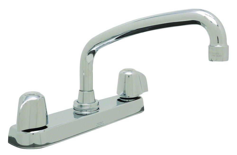 Gerber Plumbing Polished Chrome Kitchen Faucet with Sidespray and Double Knob Handle 