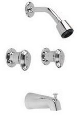 Two Handle Single Function Bathtub & Shower Faucet in Polished Chrome (Trim Only)