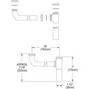 Elkay Chrome 30 in. Continuous Waste Drain Connection for 2-Compartment Sink with End Outlet in Polished Chrome 