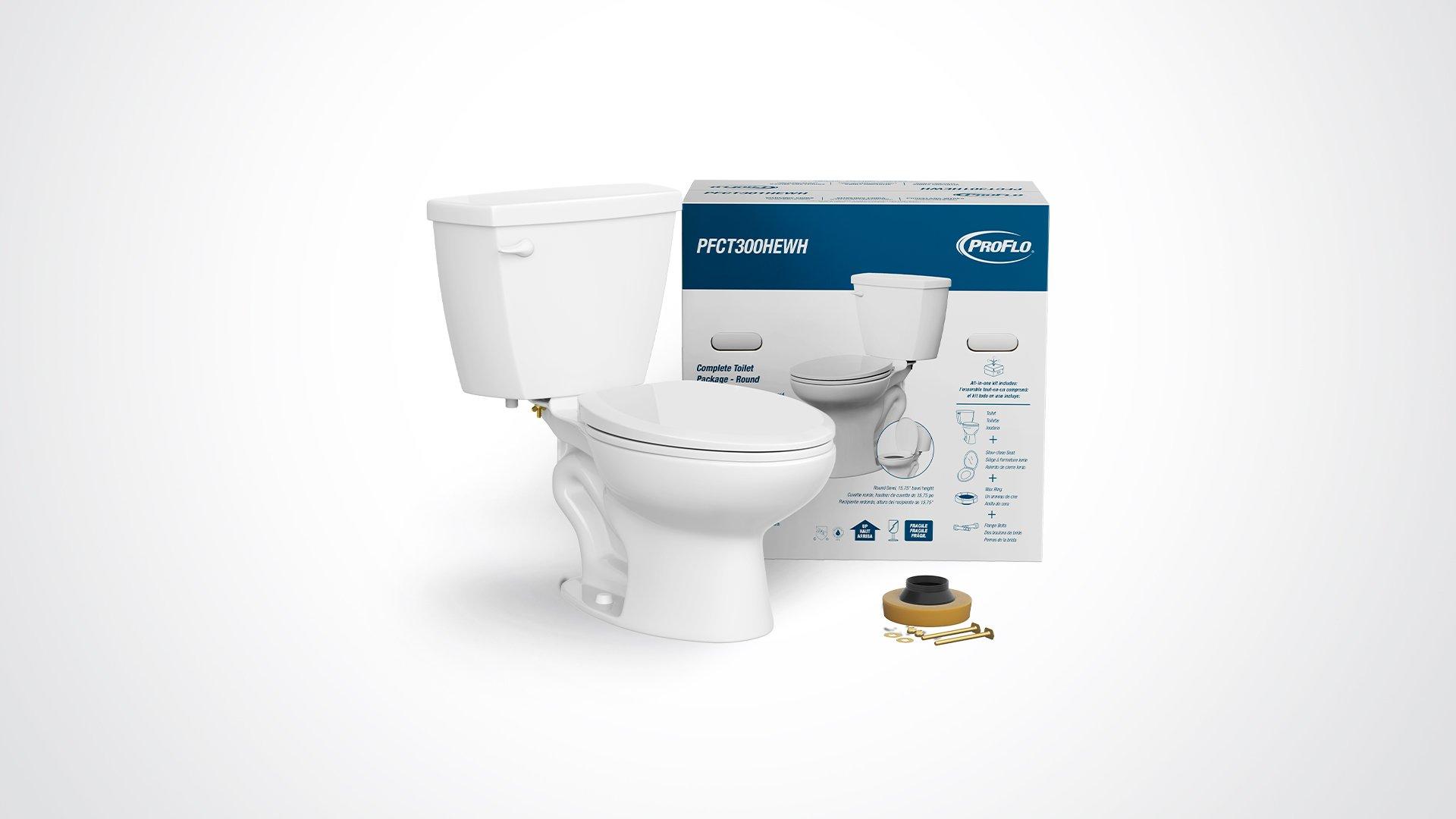 Against a white background, centered is a complete toilet kit and accompanying parts.