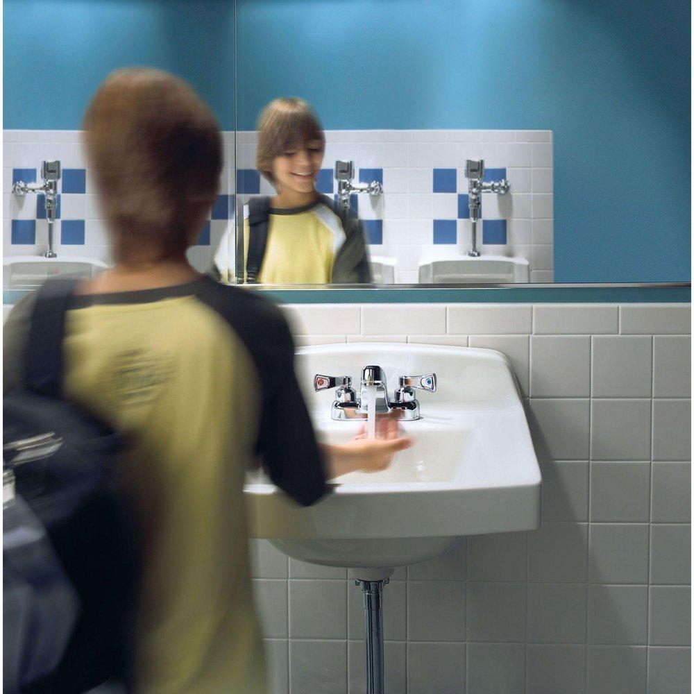 Moen Chrome Two Handle Lever Deck Mount Service Faucet 