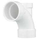 White PVC DWV 90&deg; Long Turn Elbow with 2 