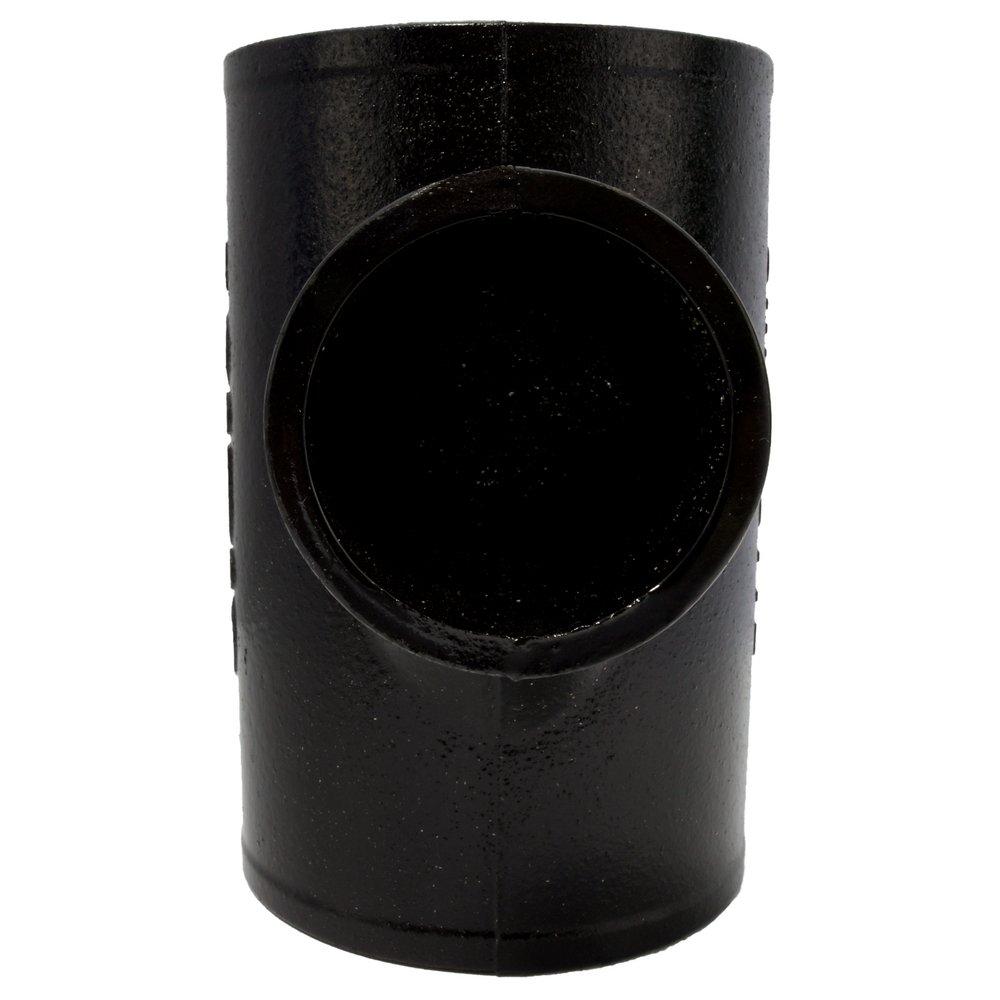 Black No Hub Cast Iron Sanitary Tee 