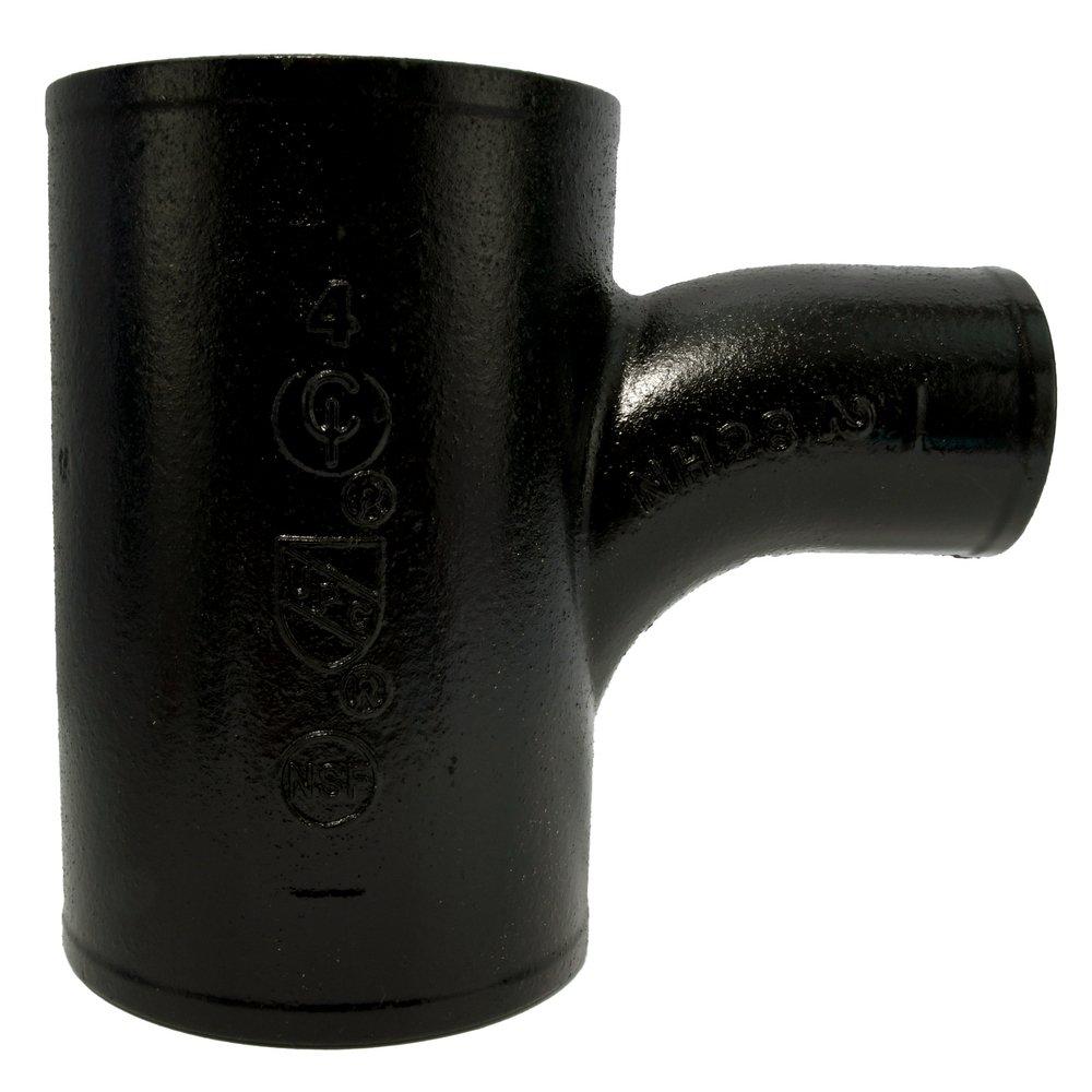 Black No Hub Cast Iron Sanitary Tee 