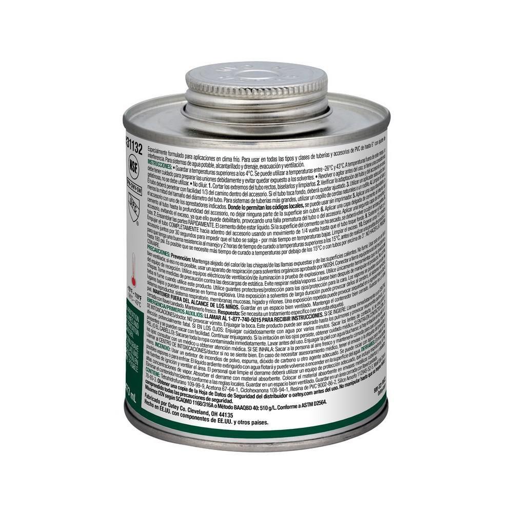 Oatey® Clear Fast Set PVC Clear Pipe Cement 