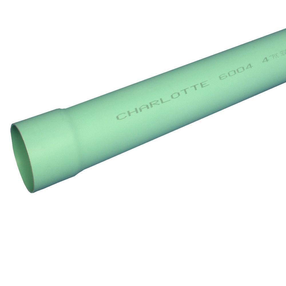 Green 4 in. SDR 35 PVC Drainage Pipe in Light Green 