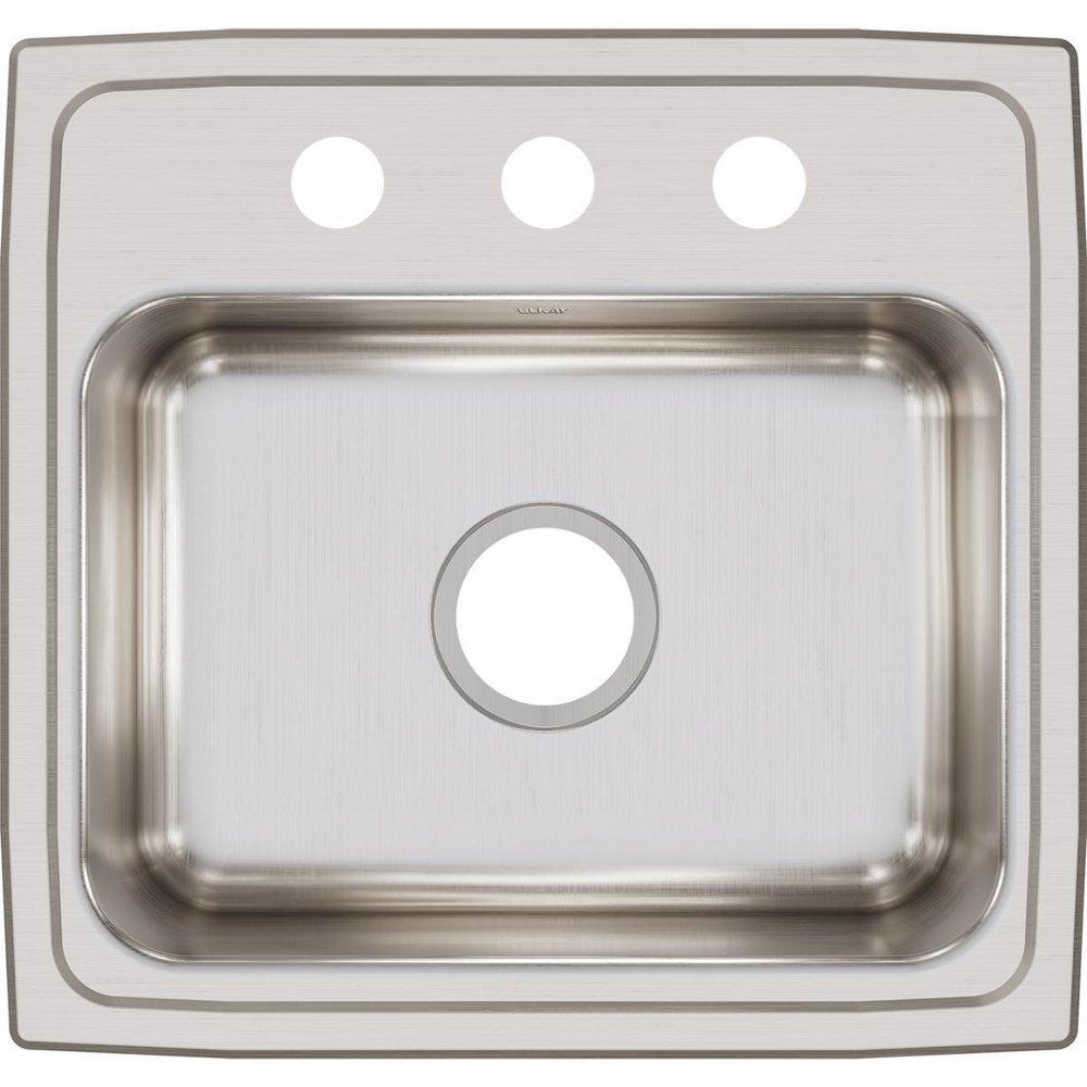 Elkay Lustrous Satin 19 x 18 in. Stainless Steel Single Bowl Drop-in Kitchen Sink in Lustrous Satin 