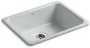 24-1/4 x 18-3/4 in. No Hole Cast Iron Single Bowl Dual Mount Kitchen Sink in Ice™ Grey