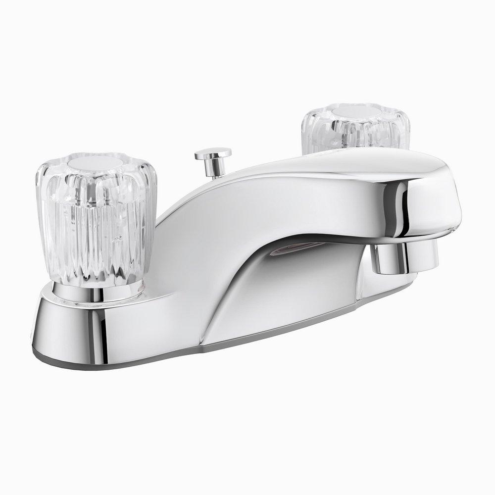 PROFLO&reg; Polished Chrome Two Handle Centerset Bathroom Sink Faucet 