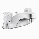 Two Handle Centerset Bathroom Sink Faucet with Pop-Up Drain Assembly in Polished Chrome