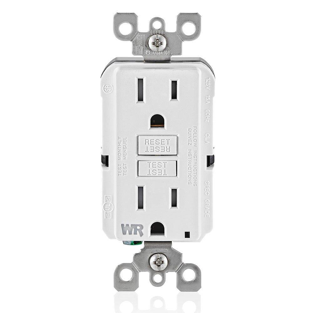 LEVITON White 125V Weatherproof GFCI Receptacle 