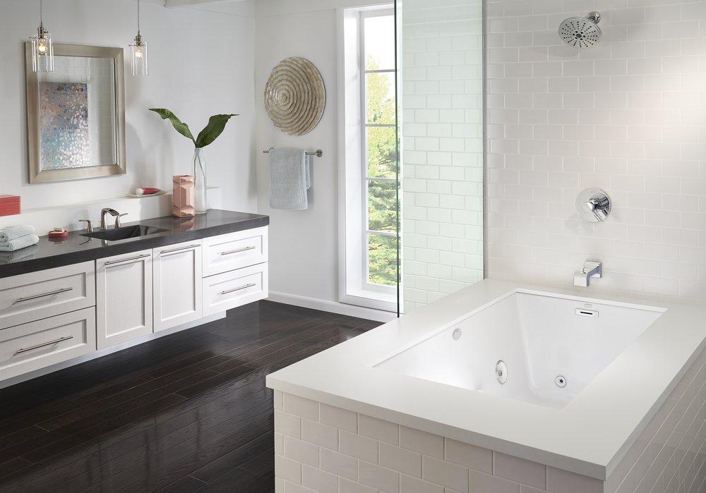 JACUZZI&reg; White 72 x 36 in. Whirlpool Drop-In Bathtub with End Drain 