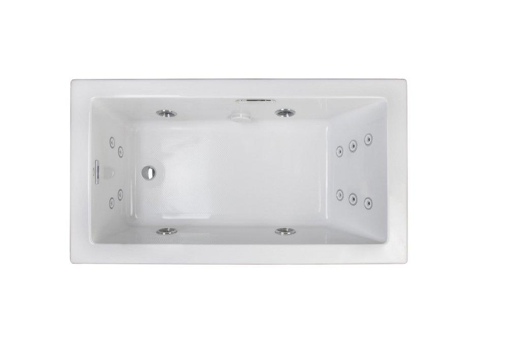 JACUZZI&reg; White 66 x 36 in. Whirlpool Drop-In Bathtub with End Drain 