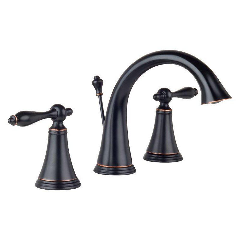 Miseno Oil Rubbed Bronze Two Handle Bathroom Sink Faucet Lever Handle 