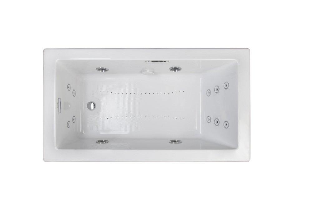 JACUZZI&reg; White 66 x 36 in. Whirlpool Drop-In Bathtub with End Drain 