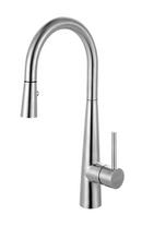 Single Handle Pull Down Kitchen Faucet in Stainless Steel