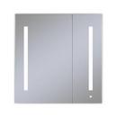 30 x 30 x 4-5/8 in. Plain Glass Double Door Mirror Medicine Cabinet with LED