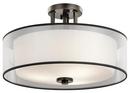 Kichler Lighting Mission Bronze 11-3/4 in. 100W 3-Light Semi-Flush Mount Ceiling Fixture 
