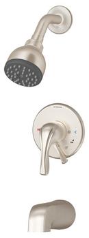 Symmons Industries Satin Nickel 2 gpm 3 Hole Wall Mount Tub and Shower Trim with Single Lever Handle 
