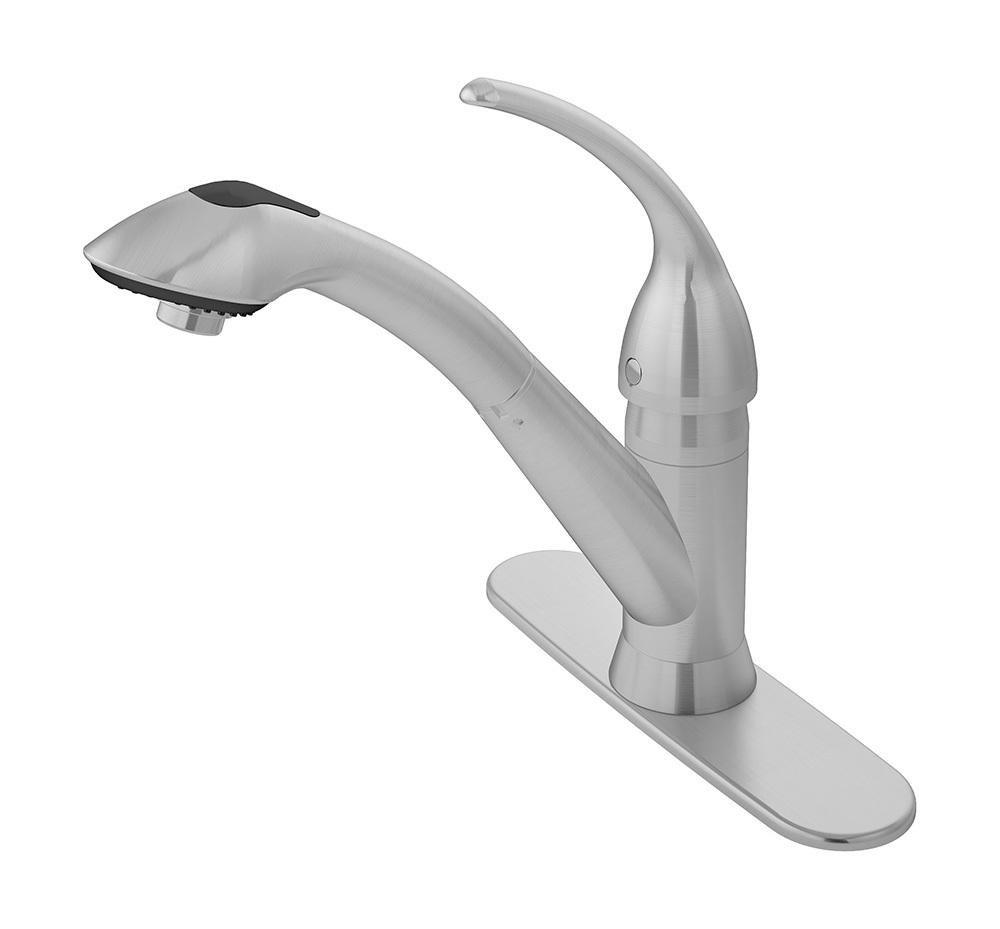 Symmons Industries Stainless Steel 1.5 gpm 1 or 3-Hole Kitchen Faucet with Single Handle 