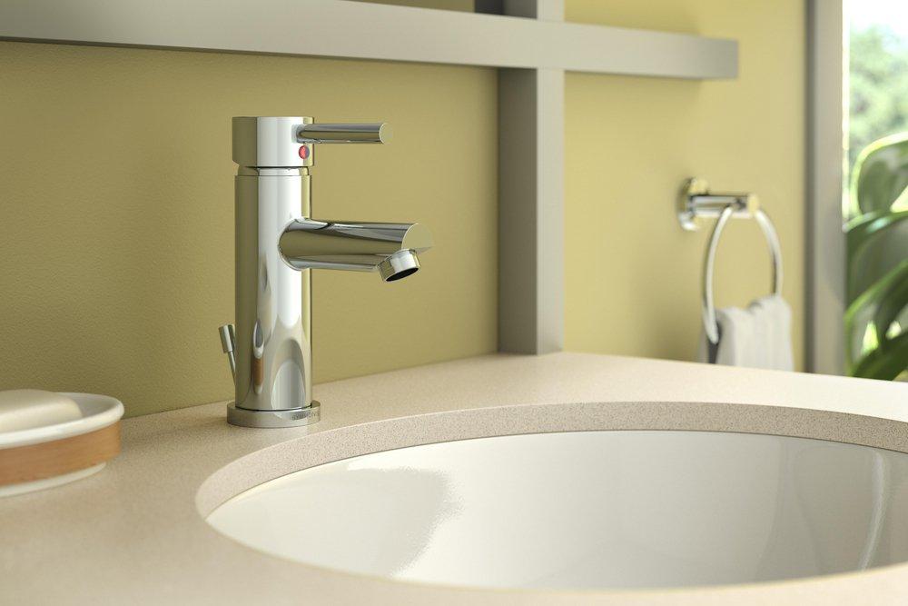 Symmons Industries Polished Chrome Bathroom Sink Faucet with Single Lever Handle 