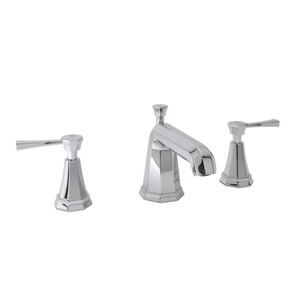 Perrin & Rowe Polished Chrome Two Handle Widespread Bathroom Sink Faucet 