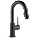 Single Handle Pull Down Bar Faucet in Matte Black