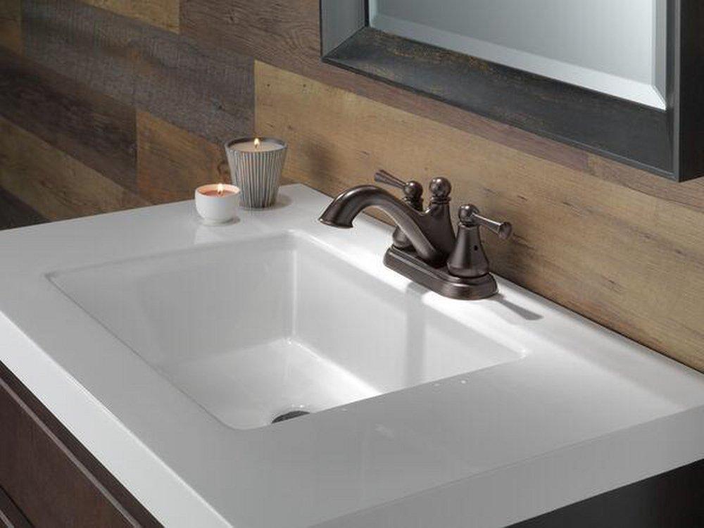 Delta Faucet Venetian Bronze Two Handle Centerset Bathroom Sink Faucet 