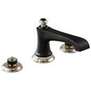 Two Handle Widespread Bathroom Sink Faucet in Luxe Nickel with Matte Black (Handles Sold Separately)