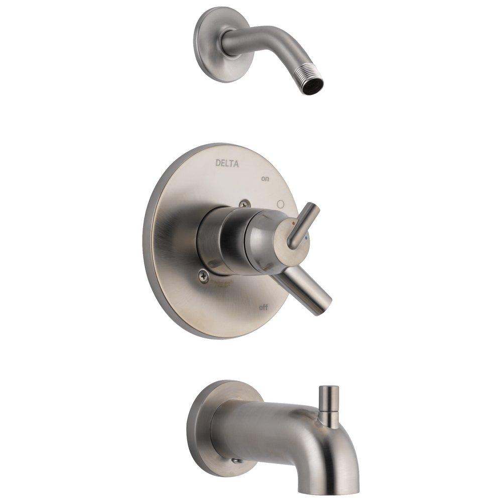 Delta Faucet Stainless Two Handle Bathtub & Shower Faucet (Trim Only) 