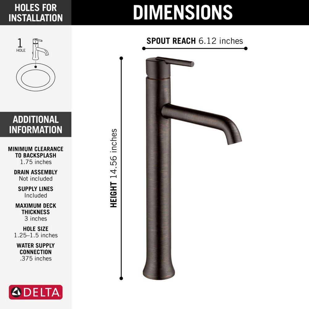 Delta Faucet Venetian Bronze Single Handle Vessel Filler Bathroom Sink Faucet 