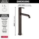Delta Faucet Venetian Bronze Single Handle Vessel Filler Bathroom Sink Faucet 