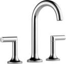 Deck Mount Widespread Bathroom Sink Faucet with Double Lever Handle and High Arc Spout in Polished Chrome