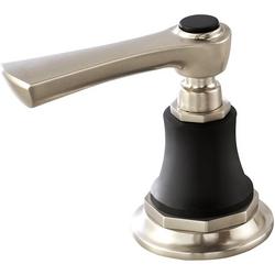 Widespread Bathroom and Bidet Faucet Lever Handle Kit in Luxe Nickel with Matte Black