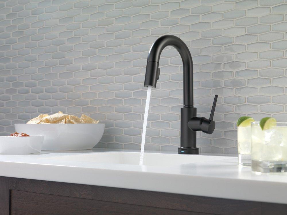 Delta Faucet Matte Black Single Lever Handle Bar Faucet 