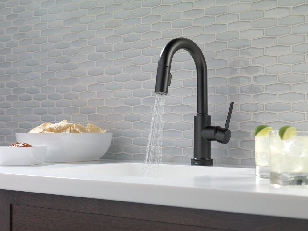 Delta Faucet Matte Black Single Lever Handle Bar Faucet 