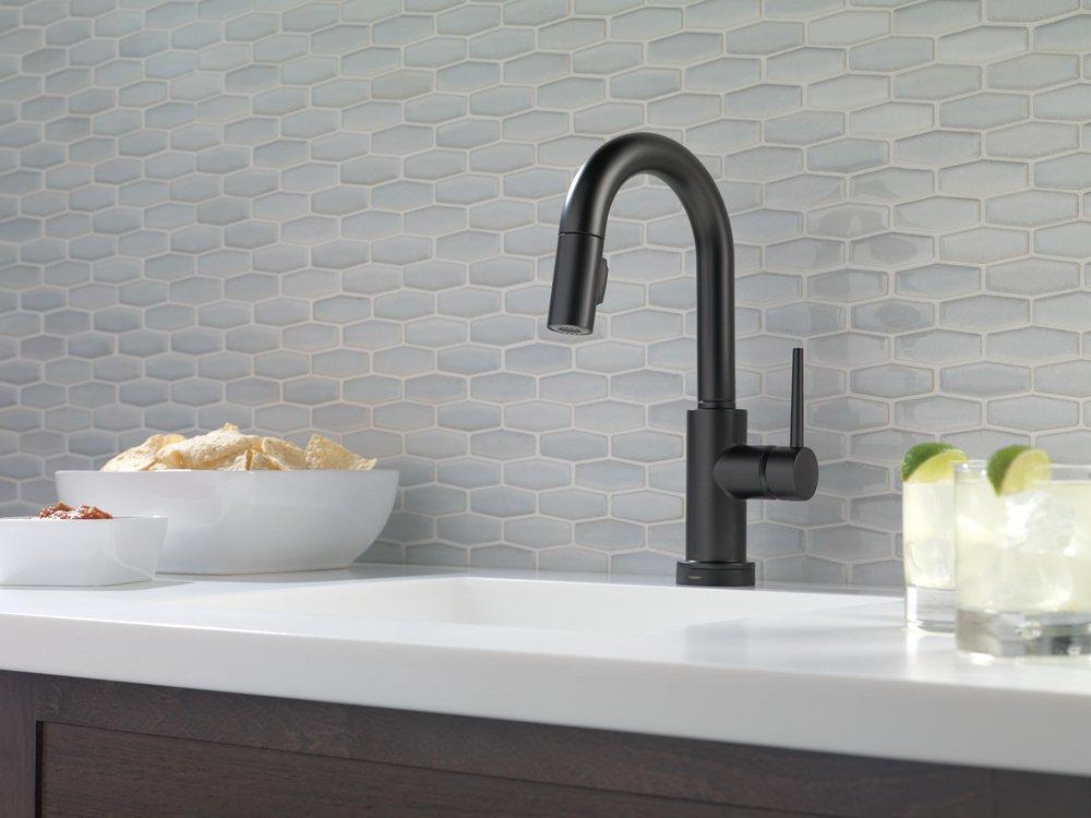 Delta Faucet Matte Black Single Lever Handle Bar Faucet 