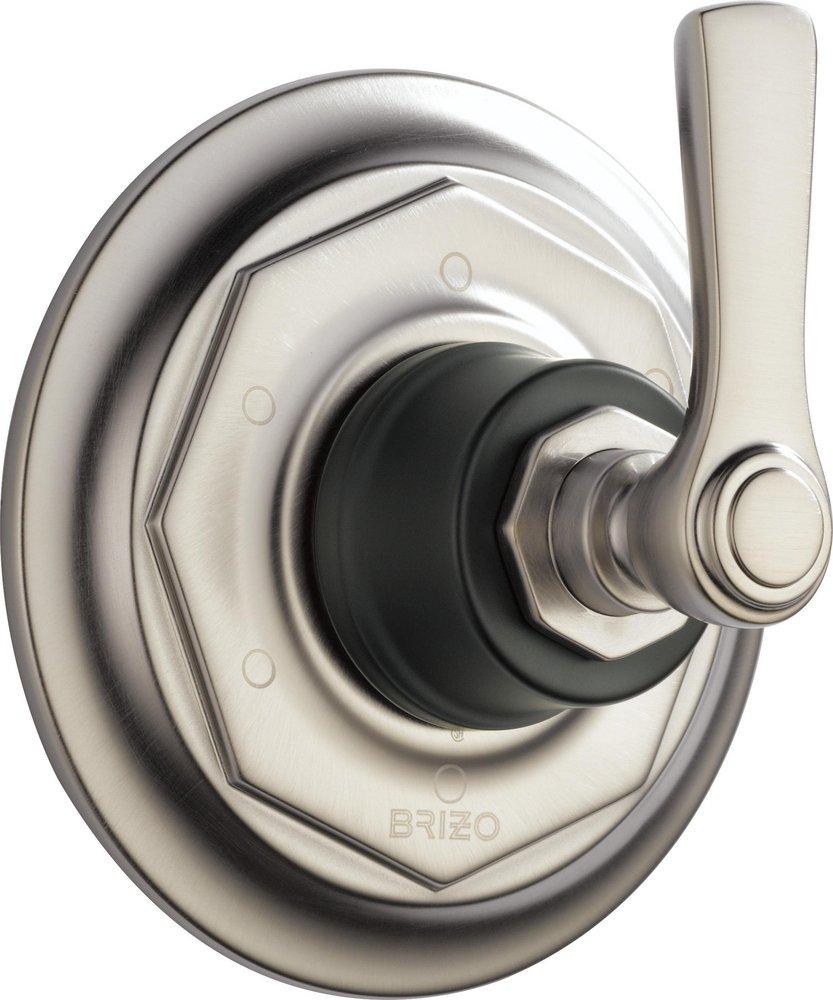 Brizo Luxe Nickel/Matte Black Single Handle Bathtub & Shower Faucet (Trim Only) 