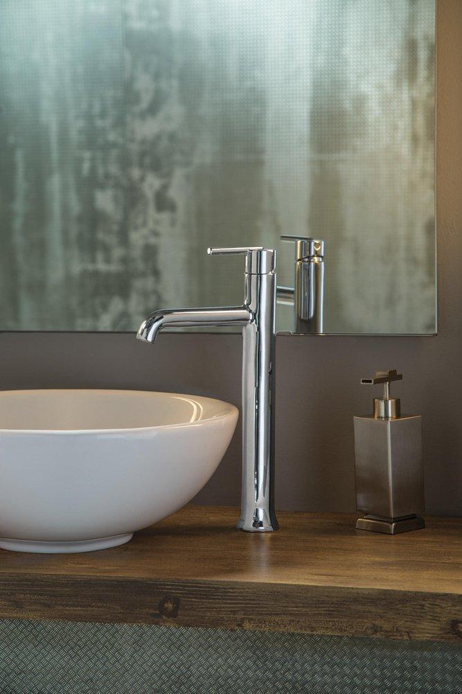 Delta Faucet Brilliance&reg; Stainless Single Handle Vessel Filler Bathroom Sink Faucet 