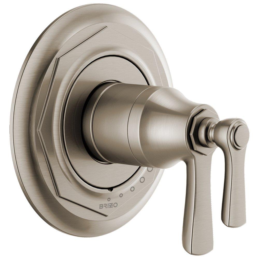 Brizo Luxe Nickel Thermostatic Valve Only with Double Lever Handle 