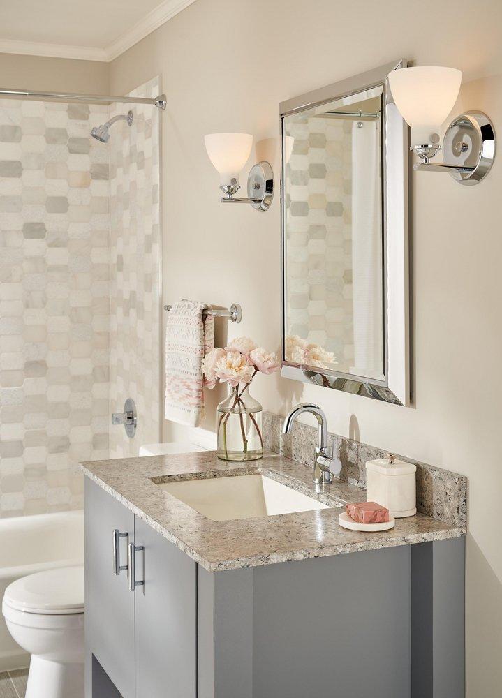 Peerless&reg; Polished Chrome Single Handle Monoblock Bathroom Sink Faucet 