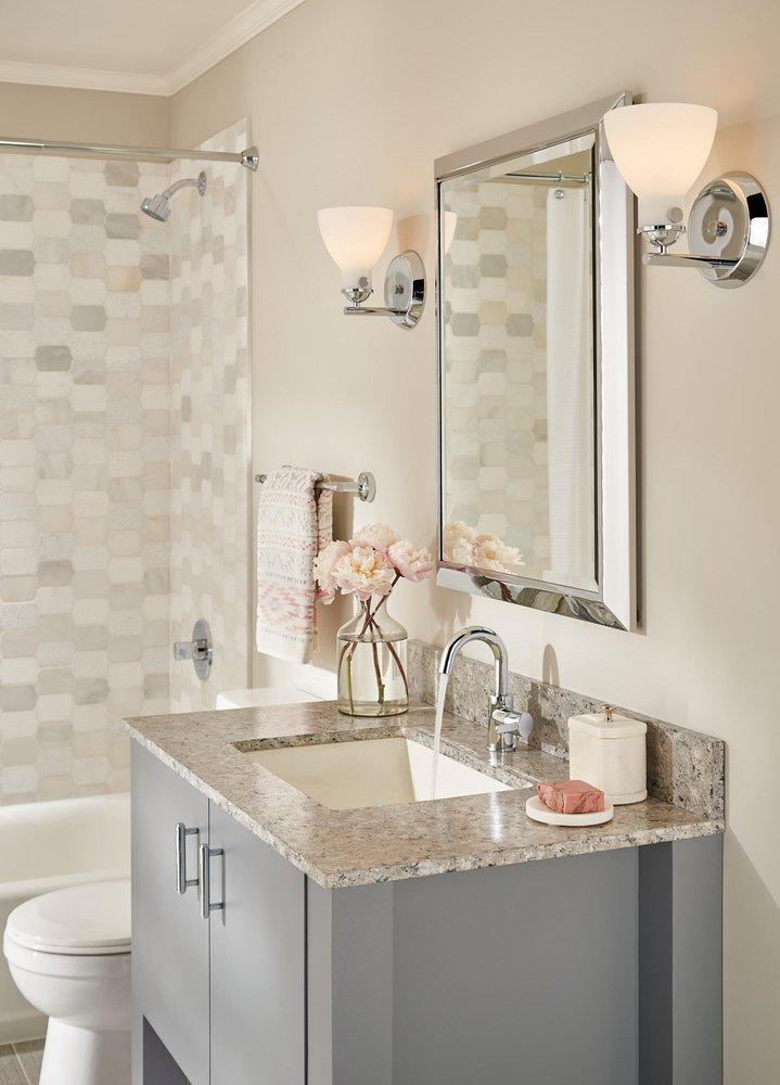 Peerless&reg; Polished Chrome Single Handle Monoblock Bathroom Sink Faucet 