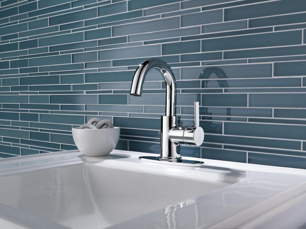 Peerless&reg; Polished Chrome Single Handle Monoblock Bathroom Sink Faucet 