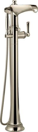 Single Lever Handle Floor Mount Filler in Polished Nickel Trim Only
