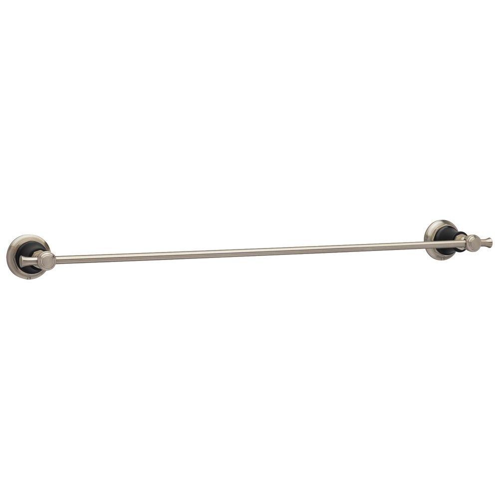 Brizo Luxe Nickel/Matte Black 24 in. Towel Bar 
