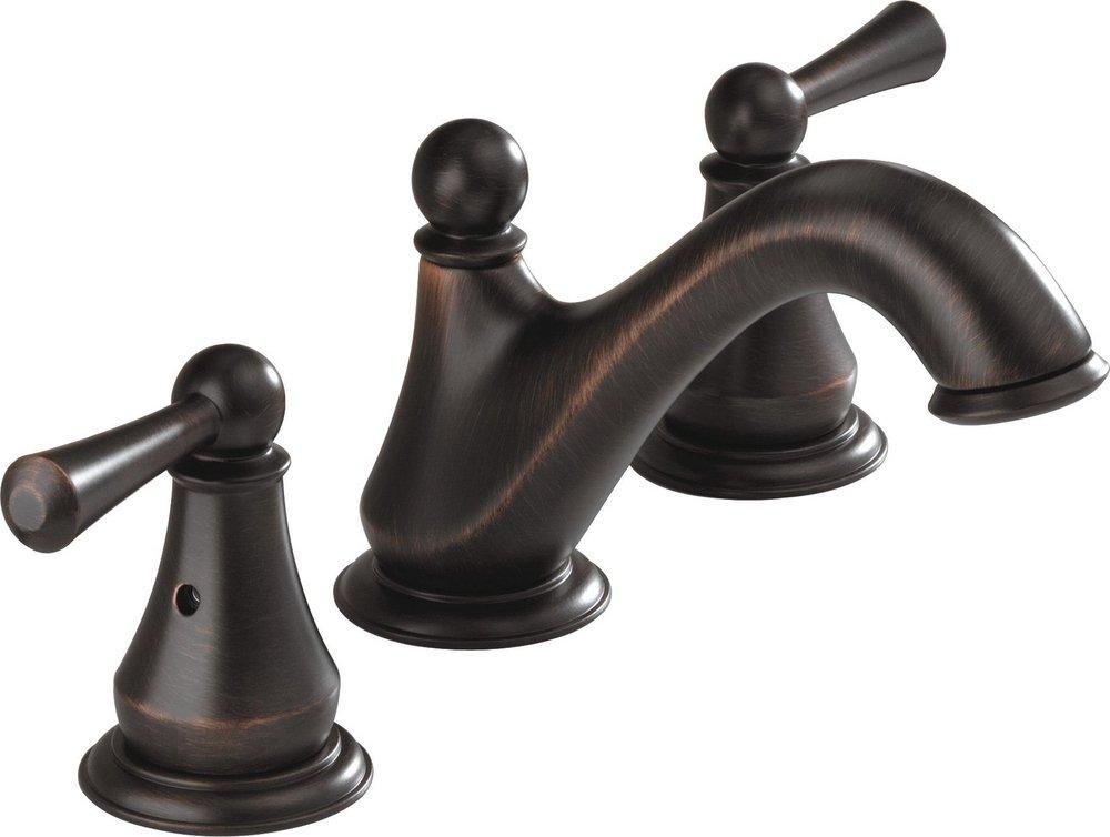 Delta Faucet Venetian Bronze Two Handle Widespread Bathroom Sink Faucet 