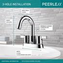 Peerless&reg; Polished Chrome Two Handle Centerset Bathroom Sink Faucet Lever Handle 