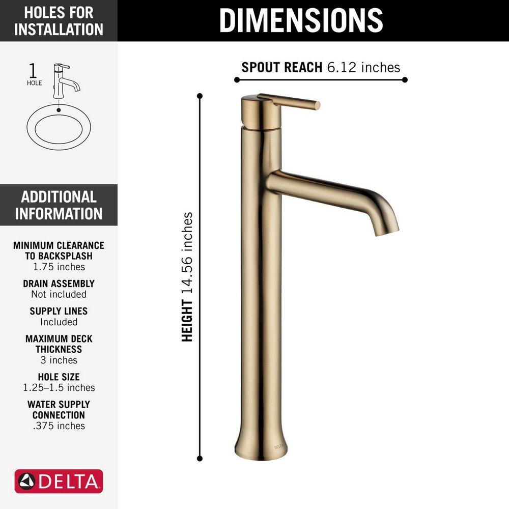 Delta Faucet Champagne Bronze Single Handle Vessel Filler Bathroom Sink Faucet 