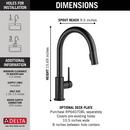 Delta Faucet Matte Black Single Handle Pull Down Kitchen Faucet 
