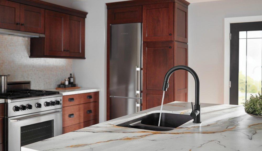 Delta Faucet Matte Black Single Handle Pull Down Kitchen Faucet 